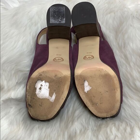 Michael Kors Suede Platform Slingback Heels Sz 5.5 - Picture 6 of 7